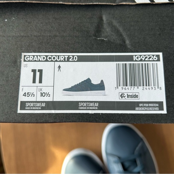 Adidas Mens size 11 Aurora Blue Gray Casual Athletic Cloudfoam Comfort Shoes NEW - Picture 11 of 14